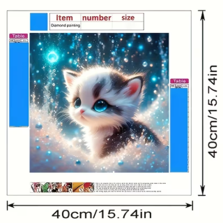 Preview: Diamond Painting Traumhaftes, verträumtes Kätzchen